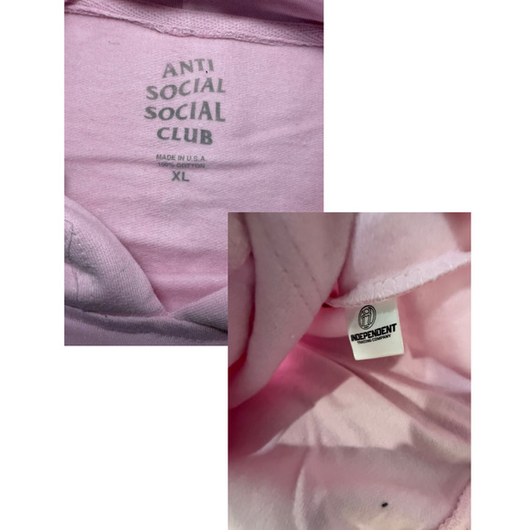 Anti Social Social Club Motor Sport Hoodie - Pink - Size XL - Picture 6 of 7